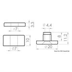 DISTANZIATORE PARABREZZA NYLON BIANCO MM.20×10H