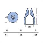 ZINCO OGIVA ORVEA MM.65E×55I×101H