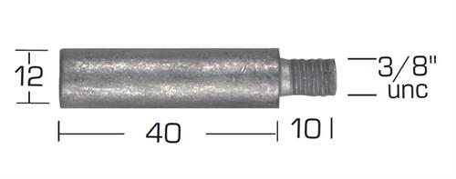 ZINCO CATERPILLAR MM.12E×3/8F×40L