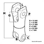 GIUNTO GIREVOLE PER ANCORA - INOX 316 PER CATENE MM. 6/8