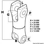 GIUNTO GIREVOLE PER ANCORA - INOX 316 PER CATENE MM.12/14