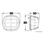 FANALE CLASSIC INOX BIANCO 135° DI POPPA - MM.90×80×50