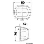 FANALE SPHERA BIANCO - ROSSO 112,5° - MM.80×70×42