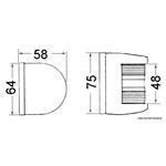 FANALE UTILITY INOX ROSSO 112,5° - MM.64×75×58