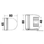 FANALE UTILITY SU BASE BIANCO 225° DI PRUA - MM.65×80×80