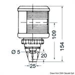 FANALE DHR 35 C/STAFFA - BIANCO 225° DI PRUA