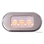 LUCE 3 LED GIALLI 12V - FLANGIA MM.23×46 TAGLIO MM.16×28