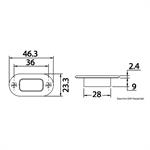 LUCE 3 LED BLU 12V - FLANGIA MM.23×46 TAGLIO MM.16×28