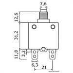 FUSIBILE AUTOMATICO  5 A - COLLO MM.12 CARCASSA MM.31×15×35