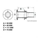 SCARICO NYLON 1'½×38 MM - TESTA INOX