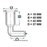 SCARICO NYLON 90° 5/8'×16 MM - TESTA INOX