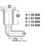 SCARICO NYLON 90° 1'½×38 MM - TESTA INOX