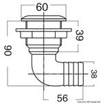 SCARICO A MARE INOX 90° 1½ MM.38