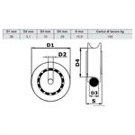 PULEGGIA SU SFERE PER CIME MM.10 - Ø MM.38 SPESSORE MM.12,5