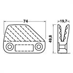 CLAMCLEAT NYLON CL207 SX MM.6/10 - MM.74×19,7