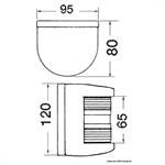 FANALE UTILITY 78 BIANCO - ROSSO 112,5° - MM.95×120×80