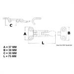 CHIUSURA A LEVA CON PORTALUCCHETTO INOX 316 - MM.37×75