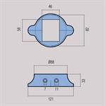 ZINCO LOMBARDINI A COLLARE MM.82E×33H×121L INTERNO MM.58×46