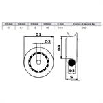 PULEGGIA SU SFERE PER CIME MM.12 - Ø MM.57 SPESSORE MM.19,8