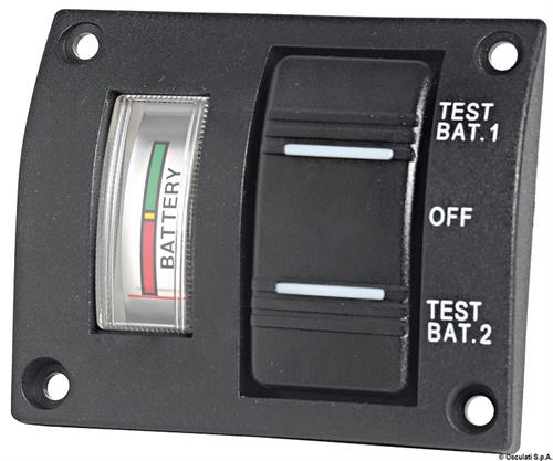 PANNELLO TEST ANALOGICO PER 2 BATTERIE - MM.75×60