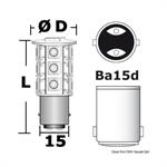 LAMPADINA LED BA15D 12/24V 3,2W L50MM Ø19MM LUCE CALDA