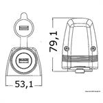 PRESA USB SINGOLA CON CARENATURA PER FISSAGGIO SU PIANO