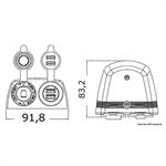 PRESA USB DOPPIA + PRESA ACCENDISIGARI - FISSAGGIO SU PIANO