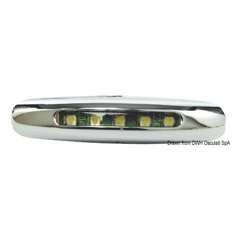 LUCE CROMATA 5 LED BIANCHI 12V 0,4W (EQ.2,6W) MM.80×18×16S