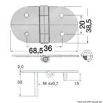 CERNIERA INOX ROVESCIATA MM.68,5×38,5 C/PRIGIONIERI