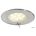 PLAFONIERA C/INOX LED 12/24V 2,4W C/INTERRUTTORE IP40 MM.70