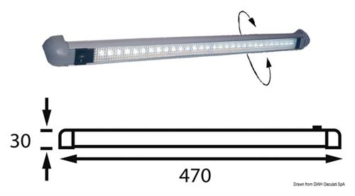 LUCE LED ROTAIA ROTANTE 12V CM.47 - LED 30×0,6W