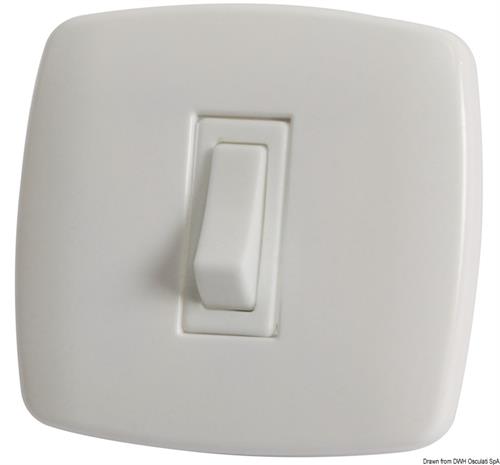 INTERRUTTORE BASC/BIANCO SINGOLO MM.68×71 - 12V 15A