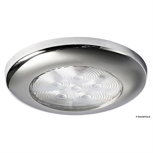 PLAFONIERA INOX 6 LED BIANCHI 12/24V 1,2W 95LMN MM.70×9H