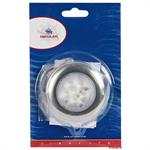 PLAFONIERA INOX 6 LED BLU 12/24V 1,2W 13LMN MM.70×9H