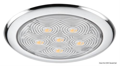 PLAFONIERA INOX A 6 LED BIANCHI 12V 3,2W 108LMN MM.110×11H