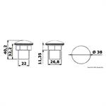 LUCE 1 LED 12V 0,2W BIANCO - ESTERNO MM.38 INCASSO MM.22