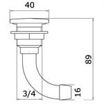 SFIATO CARBURANTE OTTONE CROMATO 90° MM.16