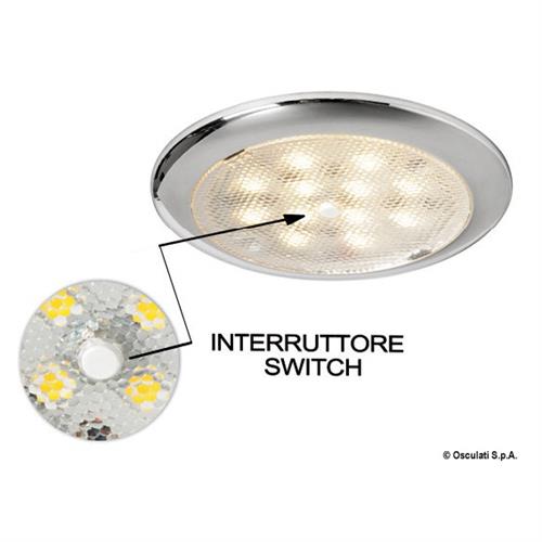 PLAFONIERA INOX 12 LED 12/24V MM.86