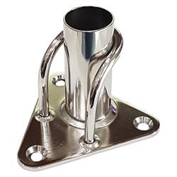 BASE INOX PER CANDELIERE MM.25 PIASTRA MM.86×86