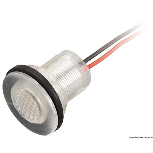 LUCE 1 LED 12V 0,2W BIANCO - ESTERNO MM.31,6 INCASSO MM.20