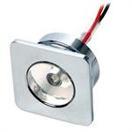 LUCE 1 LED QUADRA 12V BIANCO - MM.30×30 EXT MM.25 INCASSO