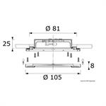 PLAFONIERA INOX MM.105 AD INCASSO